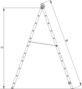 Схема двухсеционной универсальной лестницы HOBBY VHR H